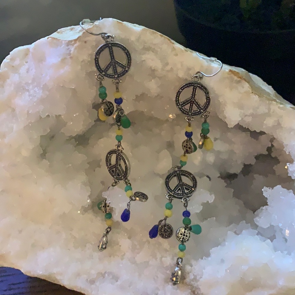 Lucky Brand peace earrings